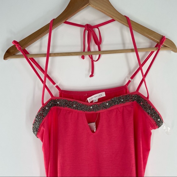 Socialite beaded top Nwt size Xl pink - Picture 2 of 8